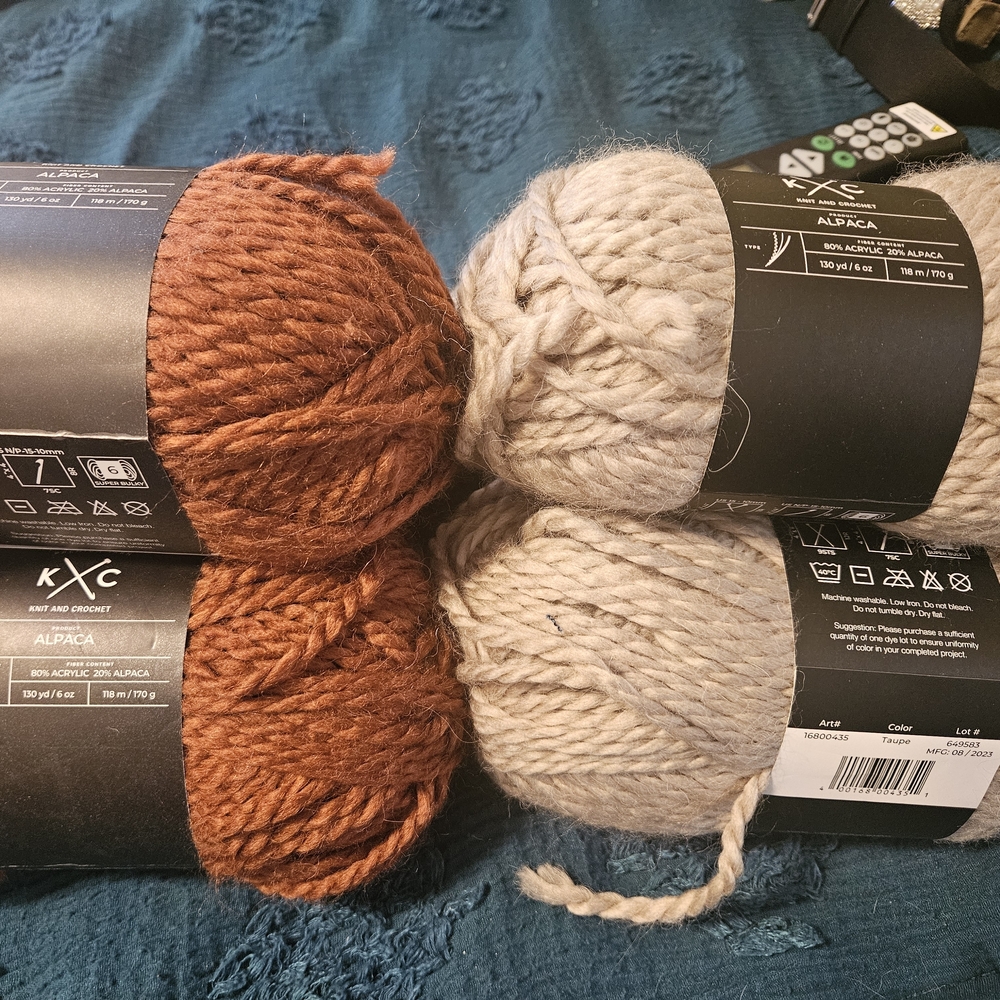 KYC Alpaca Yarn Bundle in Brown and Cream